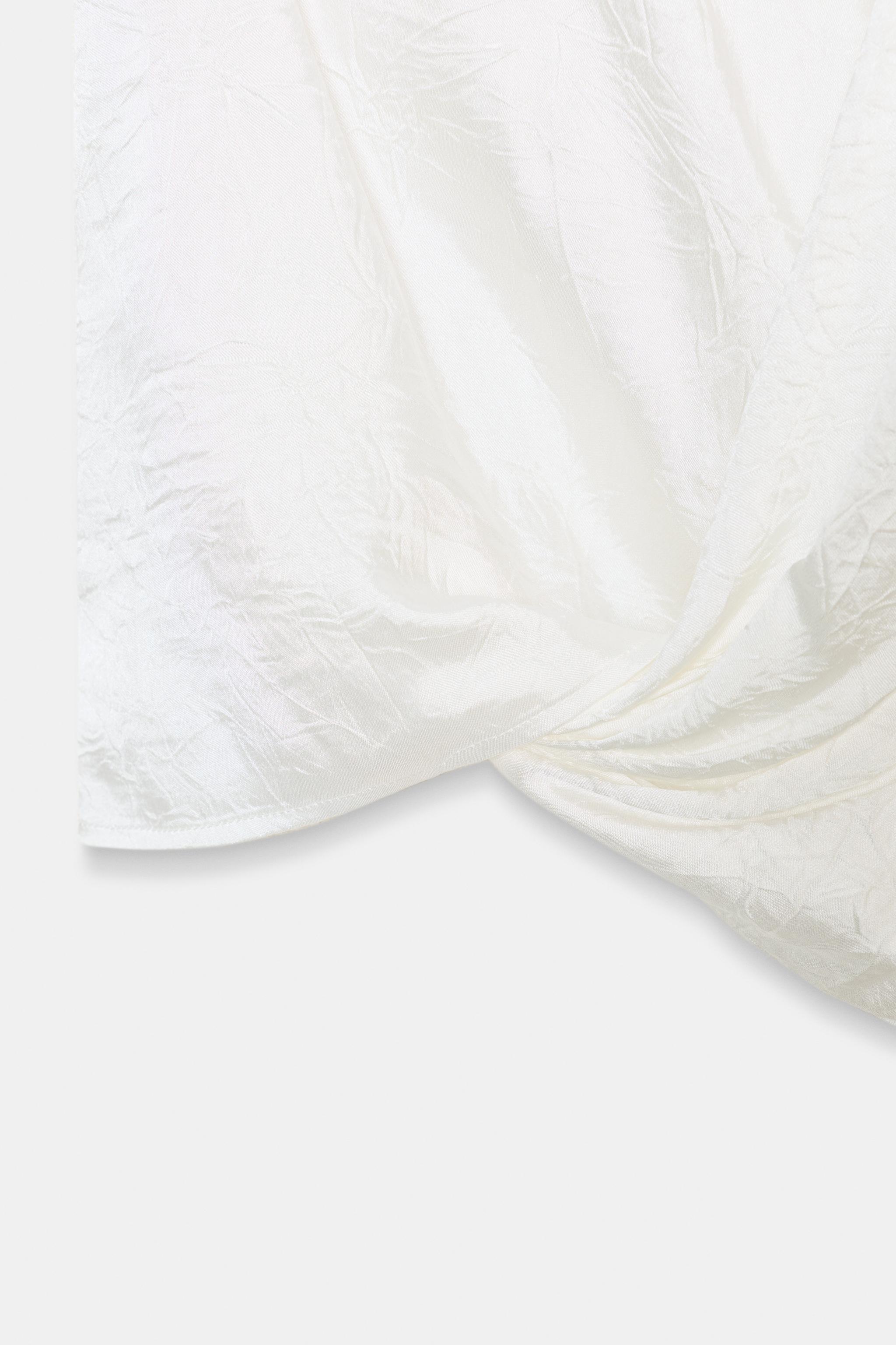SATIN EFFECT WRAP TOP